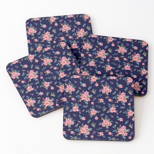 Item preview, Elegant Watercolor navy blue Floral Pattern Seamless Botanical Flower Design designed and sold by abdallatigle.