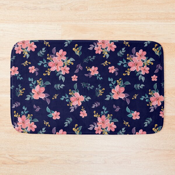Item preview, Elegant Watercolor navy blue Floral Pattern Seamless Botanical Flower Design designed and sold by abdallatigle.
