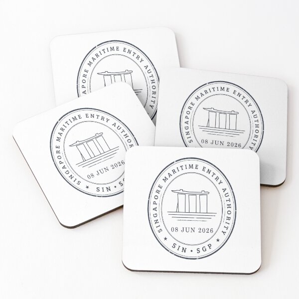 Item preview, Singapore Mid‑Century Passport Stamp Retro Travel Sticker designed and sold by stickercuffs.