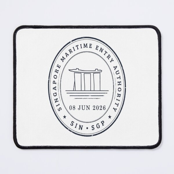 Item preview, Singapore Mid‑Century Passport Stamp Retro Travel Sticker designed and sold by stickercuffs.