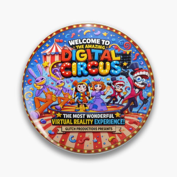 Item preview, the amazing Digital Circus Carnival Art | Fun Cartoon Circus Characters Sticker designed and sold by Art Wave Studio.