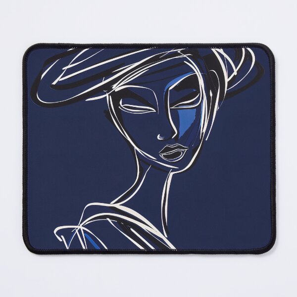 Item preview, Burundian woman - Blue Abstract Art designed and sold by shadow-bloom.