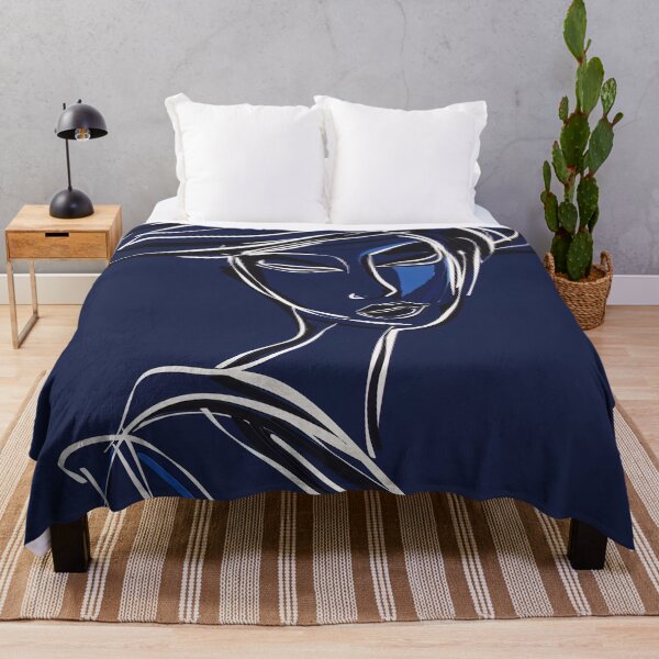 Item preview, Burundian woman - Blue Abstract Art designed and sold by shadow-bloom.