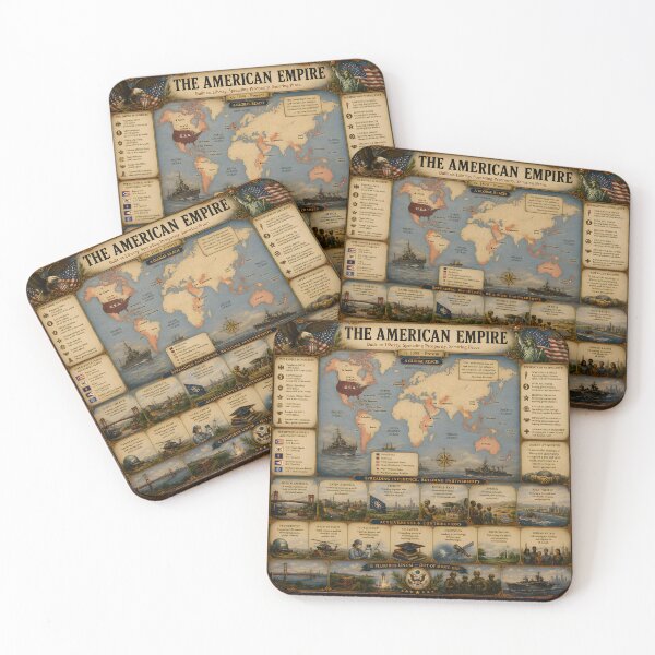 Item preview, The American Empire Map Poster – Global Influence Since 1898 | United States World Map | History & Geopolitics Wall Art designed and sold by RockyLambda.