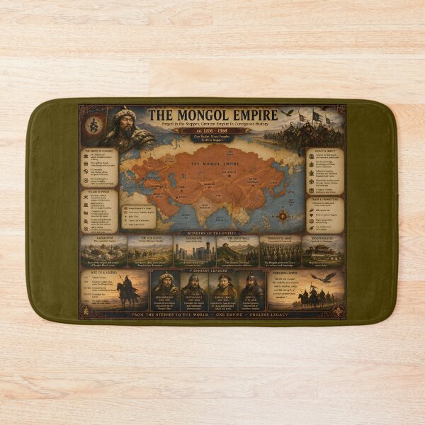 Item preview, The Mongol Empire Map Poster – Genghis Khan & the Largest Contiguous Empire in History | Silk Road Historical Wall Art designed and sold by RockyLambda.