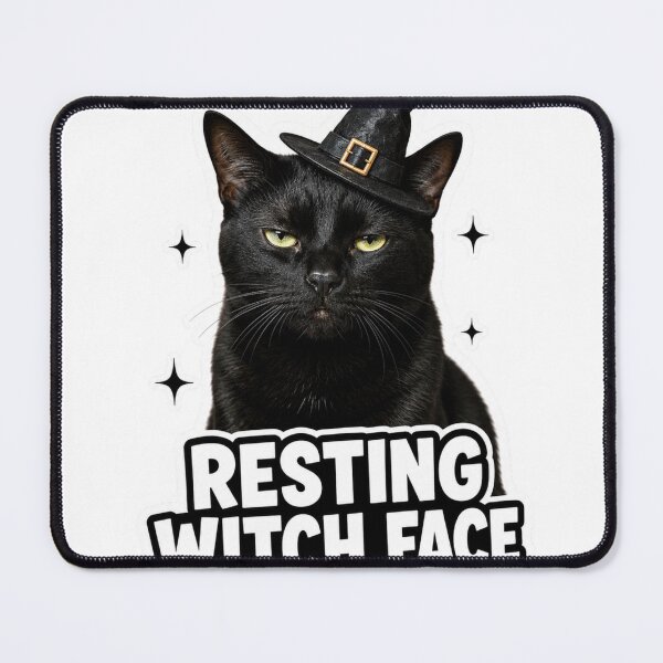 Item preview, Resting Witch Face Funny Black Cat Halloween Meme designed and sold by MoodyMeows.