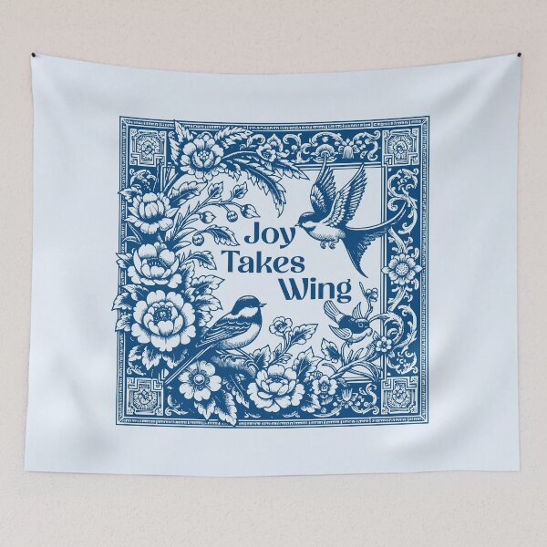 Item preview, Joy Takes Wing Vintage Bird & Floral Design | Elegant Nature-Inspired Art designed and sold by Sachie's Studio.
