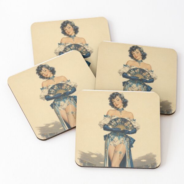 Item preview, Vintage Oriental Pinup – Retro Blue Blossom Glamour Art designed and sold by Cosplayvintage.