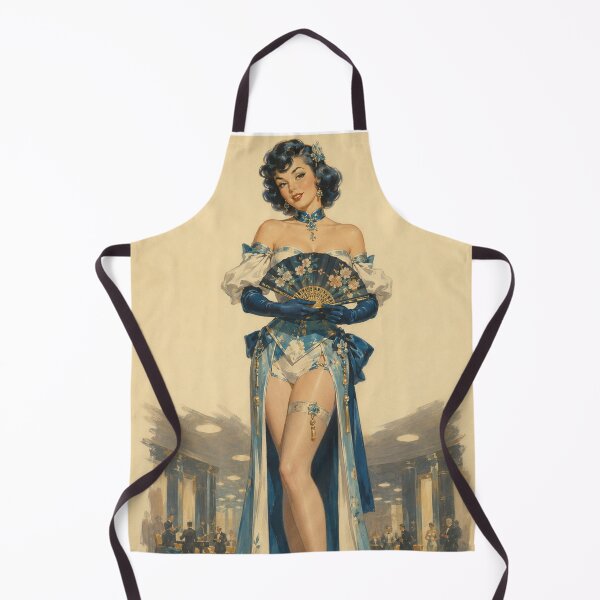 Item preview, Vintage Oriental Pinup – Retro Blue Blossom Glamour Art designed and sold by Cosplayvintage.
