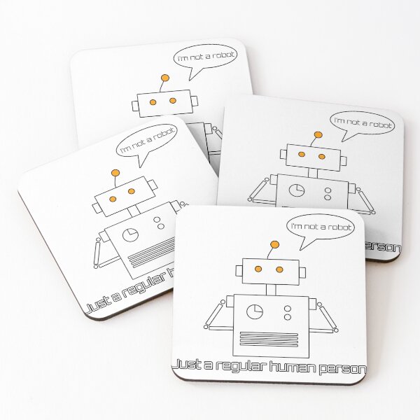 Item preview, I'm Not a Robot – Funny Robot Denial Art designed and sold by Soulink-Studio.