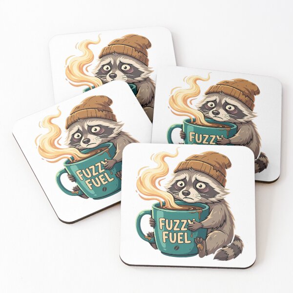 Item preview, Tired Coffee Raccoon Fuzzy Fuel designed and sold by Sabsll.