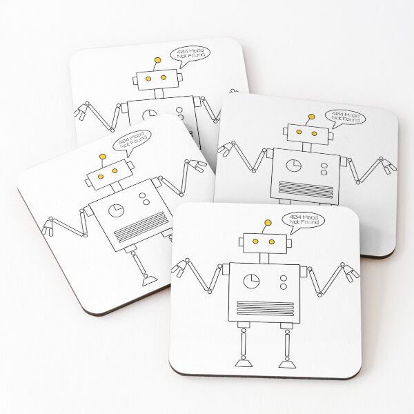Item preview, 404 Mood Not Found – Funny Robot Illustration designed and sold by Soulink-Studio.
