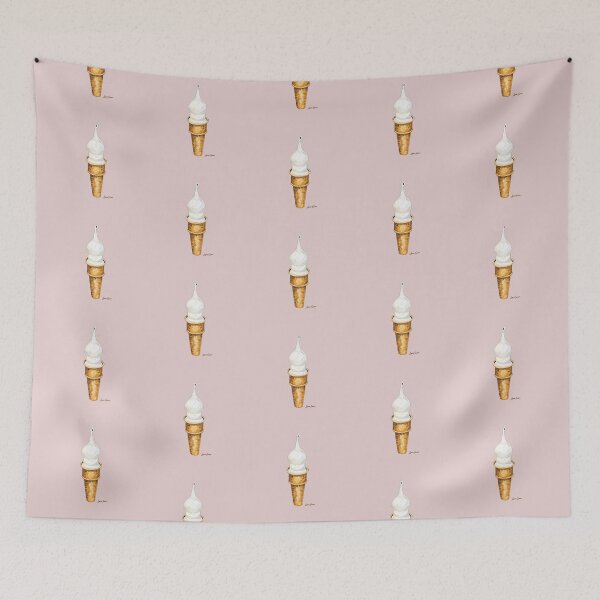 Aperçu de l'œuvre CRÈME GLACÉE ROYALE | Style peinture à l'huile | Design artistique unique | Fond rose créée et vendue par BlueberrySwan.