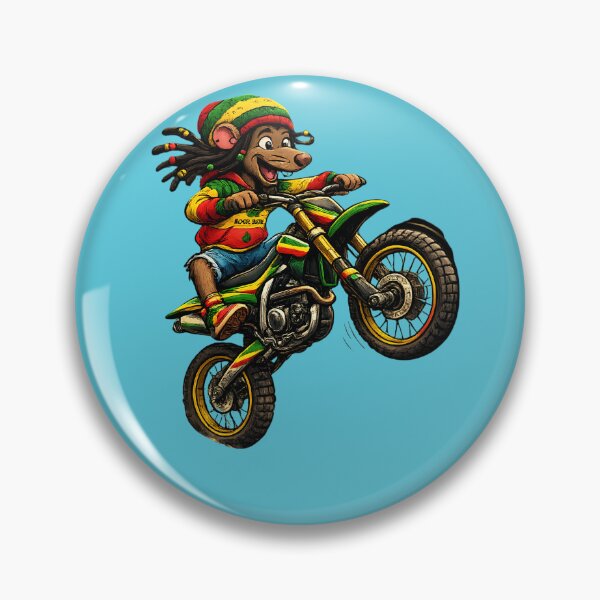 Item preview, Cartoon Rasta Mouse on Motocross Bike | Reggae Art Graphic designed and sold by digitalbob60.