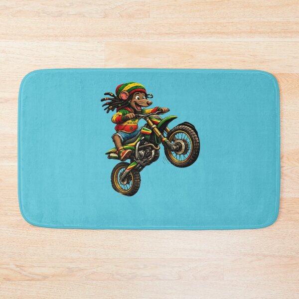 Item preview, Cartoon Rasta Mouse on Motocross Bike | Reggae Art Graphic designed and sold by digitalbob60.
