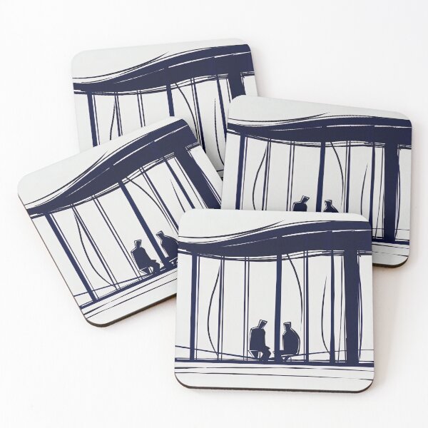 Item preview, Bus station - Blue Abstract Art designed and sold by shadow-bloom.