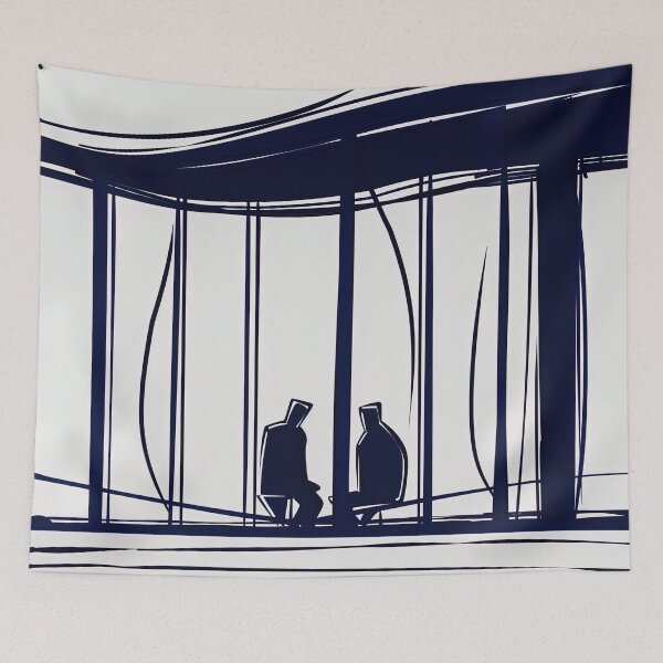 Item preview, Bus station - Blue Abstract Art designed and sold by shadow-bloom.