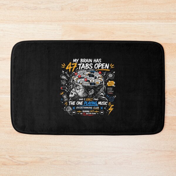 Item preview, MY BRAIN HAS 47 TABS OPEN | OVERTHINKING CLUB T-SHIRT designed and sold by LowBatteryStudio ⭐.