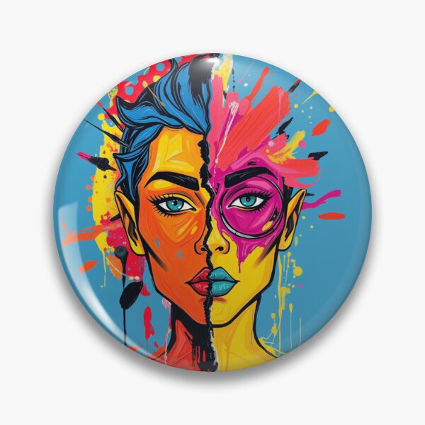 Item preview, Neon Pop Art Split Portrait designed and sold by ERODED SELF.