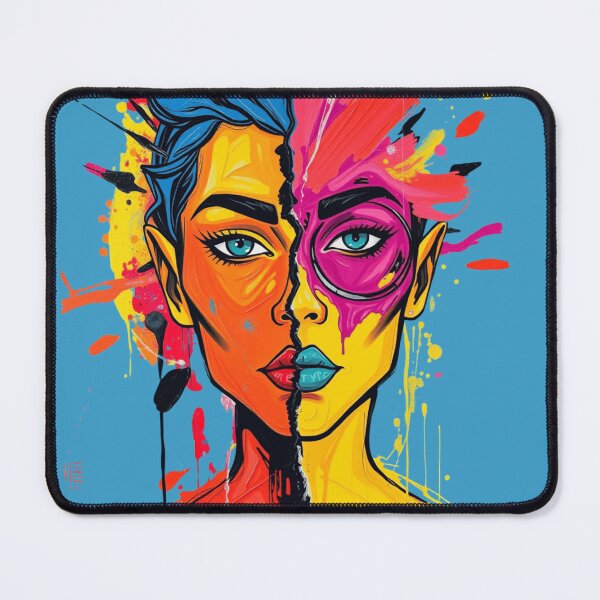 Item preview, Neon Pop Art Split Portrait designed and sold by ERODED SELF.