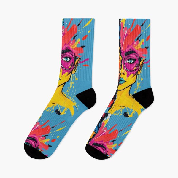 Item preview, Neon Pop Art Split Portrait designed and sold by ERODED SELF.