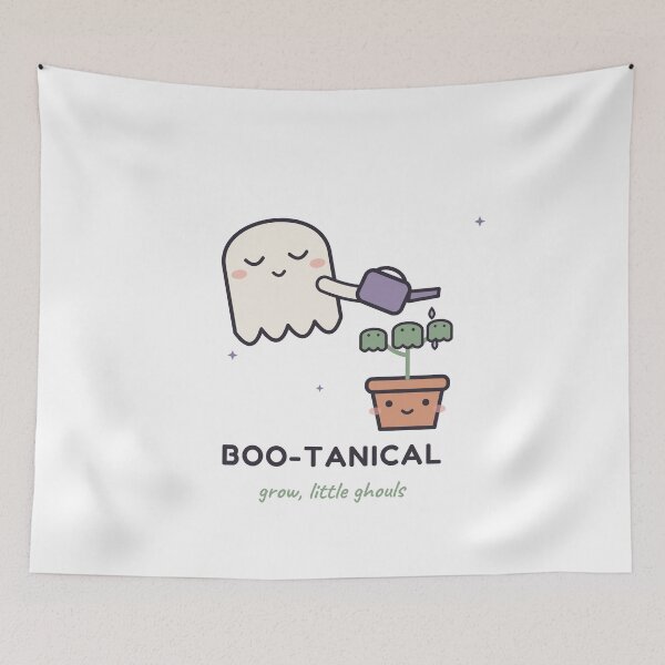 Item preview, Boo-tanical | Cute spooky ghost watering ghost plants | Humour design designed and sold by AmberSkyPhoto.