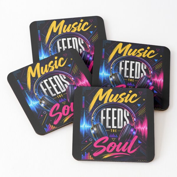 Item preview, Music Feeds The Soul Neon Headphones Poster designed and sold by Sketchlegacy.
