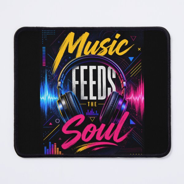 Item preview, Music Feeds The Soul Neon Headphones Poster designed and sold by Sketchlegacy.