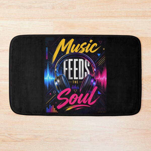Item preview, Music Feeds The Soul Neon Headphones Poster designed and sold by Sketchlegacy.