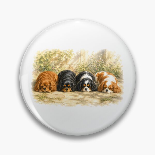 Item preview, Title Sleeping Cavalier King Charles Spaniels | Cute Watercolor Dog Art designed and sold by SakuraWaStyle.