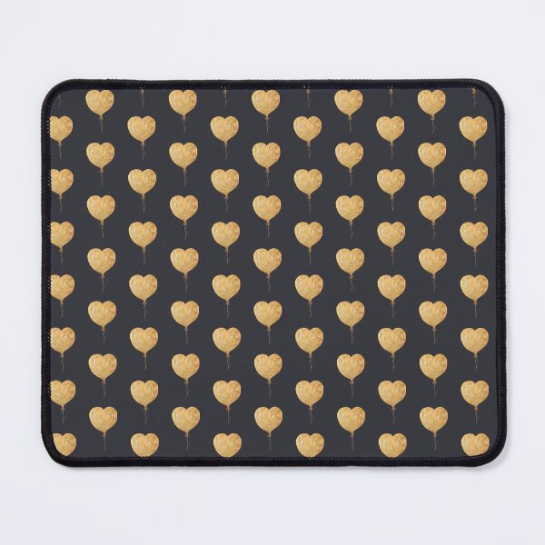 Item preview, GOLDEN HEART Balloon Pattern | Black background | Luxury Love Design designed and sold by BlueberrySwan.
