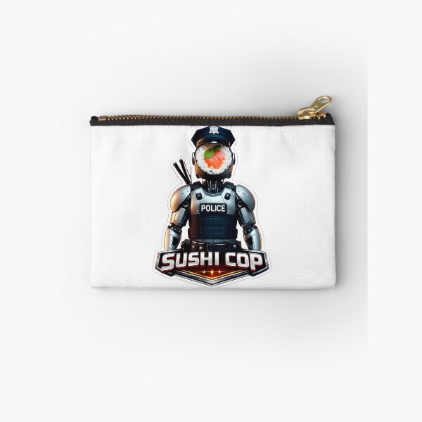 Item preview, Cyberpunk Sushi Cop - Futuristic Mech Roll Sticker designed and sold by Japan Cyberpunk Universe & Surreal Characters.