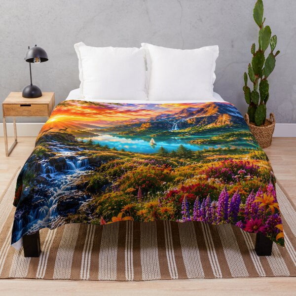 Item preview, Vibrant Alpine Dreamscape | Colorful Fantasy Nature Landscape Art designed and sold by RockyLambda.