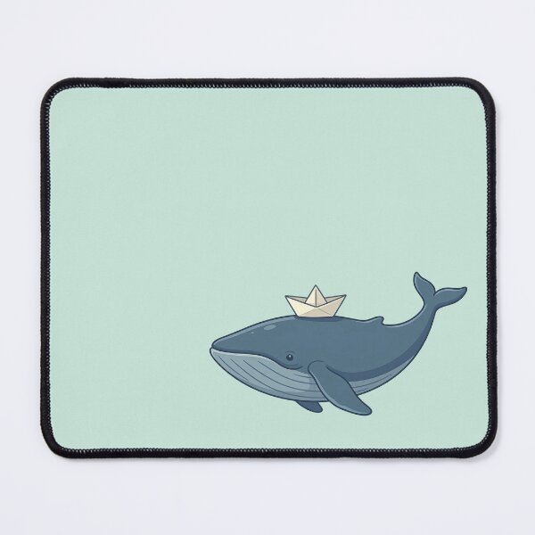 Item preview, Whale with a paper boat hat designed and sold by FoxLab Studio.