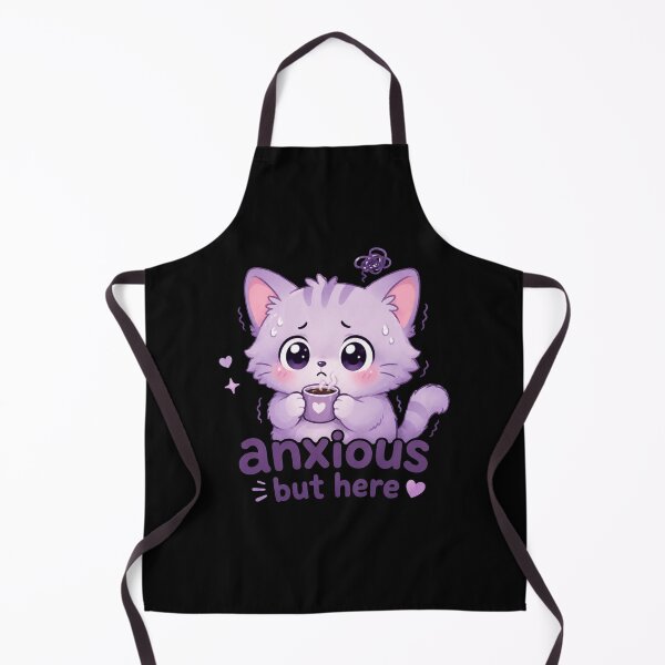 Item preview, Anxious But Here: Mental Health Humor Cute Kawaii Gift designed and sold by TheAngelHeart.