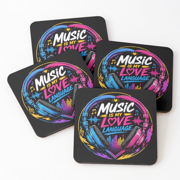 Item preview, Music Is My Love Language Neon Headphones designed and sold by Sketchlegacy.