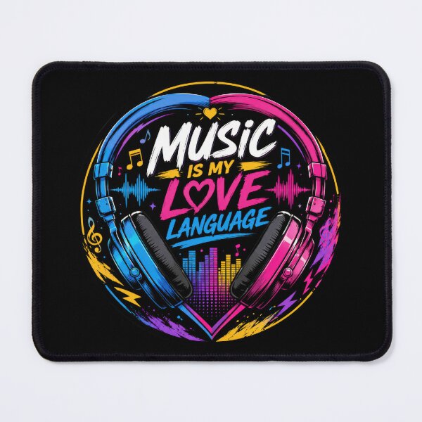 Item preview, Music Is My Love Language Neon Headphones designed and sold by Sketchlegacy.
