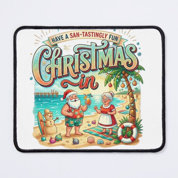 Item preview, Tropical Christmas in July Beach Santa and Mrs. Claus Sticker Pack designed and sold by Wear Sculpt.