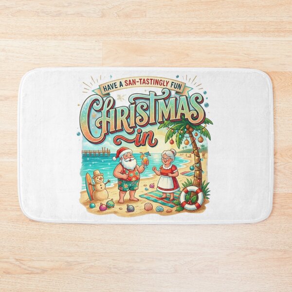 Item preview, Tropical Christmas in July Beach Santa and Mrs. Claus Sticker Pack designed and sold by Wear Sculpt.