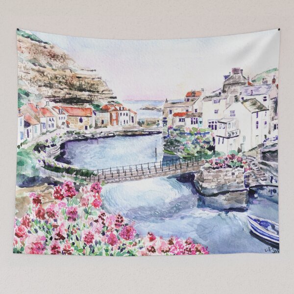 Item preview, Sandsend Staithes Yorkshire watercolour painting  designed and sold by ColorandColor.
