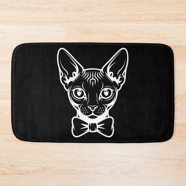 Item preview, Sphynx Cat with Bow Tie – Minimal white Line Art Portrait designed and sold by EmeraldeaArt.