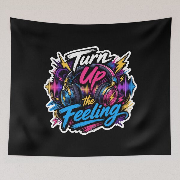 Item preview, Turn Up the Feeling Neon Headphones Music designed and sold by Sketchlegacy.