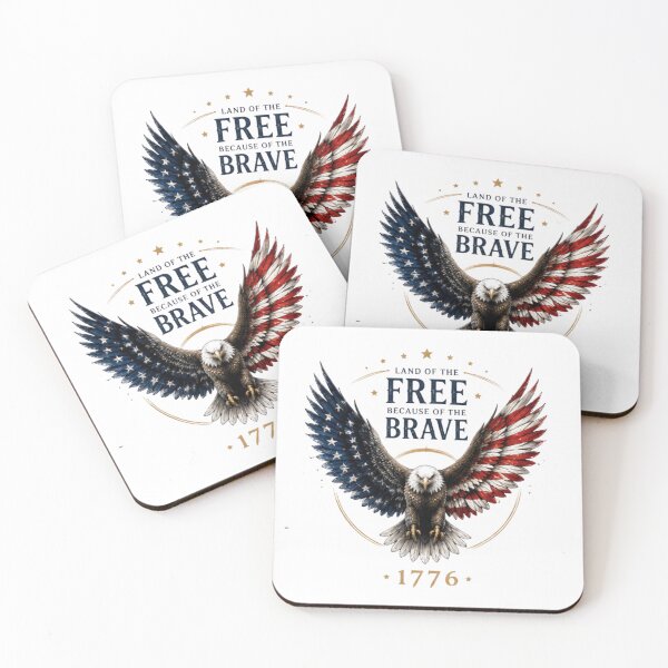 Item preview, Land of the Free Because of the Brave Eagle 1776 designed and sold by novaduman.