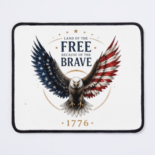 Item preview, Land of the Free Because of the Brave Eagle 1776 designed and sold by novaduman.