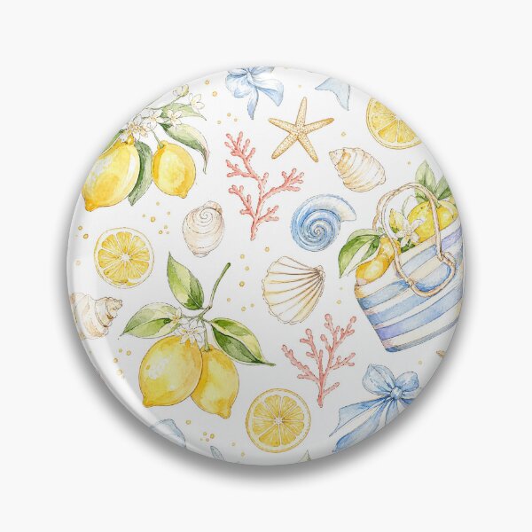Item preview, Lemon Seashell Summer Picnic Pattern designed and sold by castillomiami.