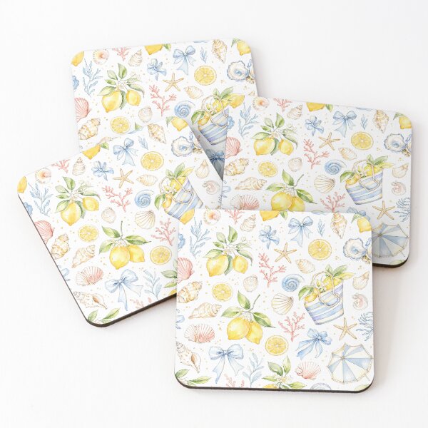 Item preview, Lemon Seashell Summer Picnic Pattern designed and sold by castillomiami.
