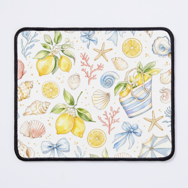 Item preview, Lemon Seashell Summer Picnic Pattern designed and sold by castillomiami.