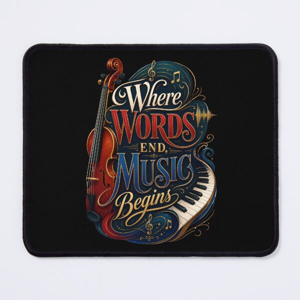 Item preview, Where Words End Music Begins Violin and Piano Art Design designed and sold by Sketchlegacy.