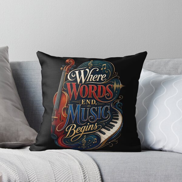 Item preview, Where Words End Music Begins Violin and Piano Art Design designed and sold by Sketchlegacy.