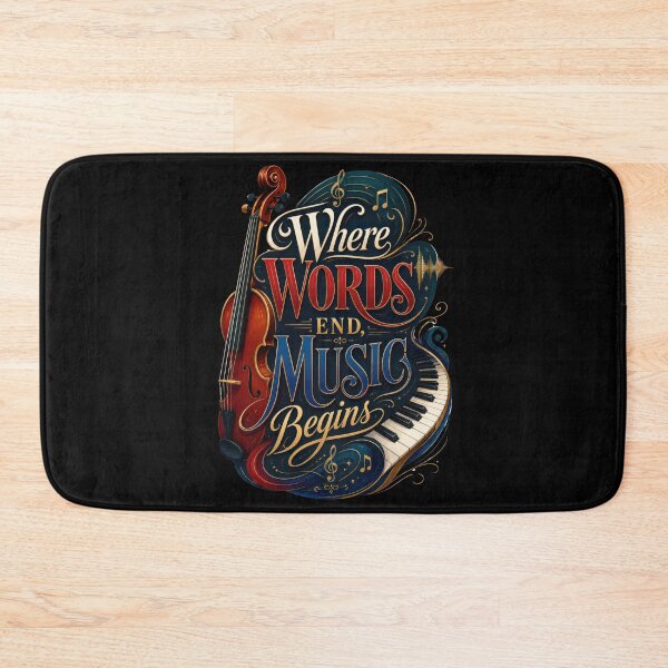 Item preview, Where Words End Music Begins Violin and Piano Art Design designed and sold by Sketchlegacy.